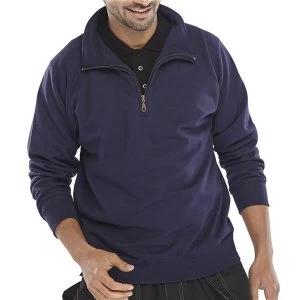 Image of Click Workwear Sweatshirt Quarter Zip 280gsm XL Navy Blue Ref
