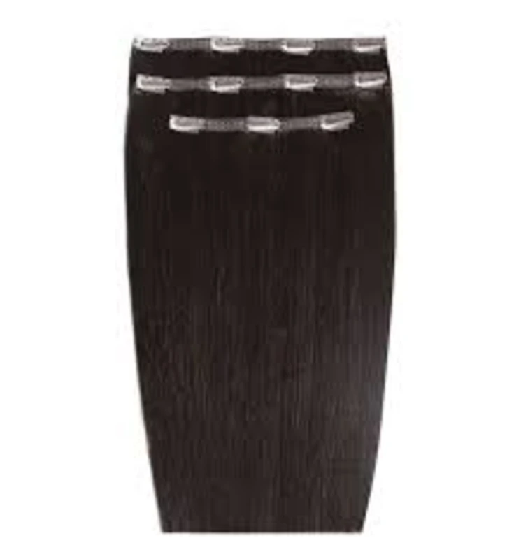 Image of Beauty Works Deluxe Clip-In Extensions 16" 100% Remy Hair - 140 grams, 1B Ebony, Women