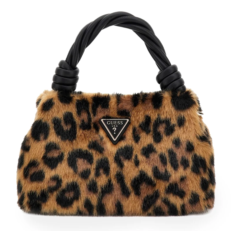 Image of Guess Womens Shaida Top Handle Bag Leopard female One Size