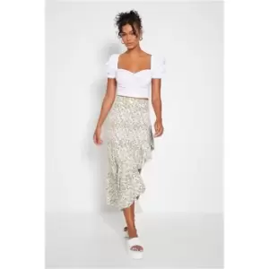 Image of I Saw It First Pink Floral Asymmetric Hem Maxi Skirt - Pink