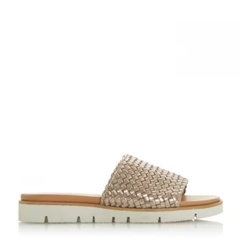 Image of Dune Silver Leather 'Learner' Mules - 3