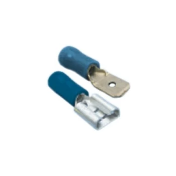 Image of Wiring Connectors - Blue - Male/Female Slide-On - 6.3mm - Pack of 15 - PWN798 - Wot-nots