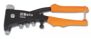 image of Beta Tools 1742 Riveting Pliers for Threaded Rivets + 4 Mandrels 250mm