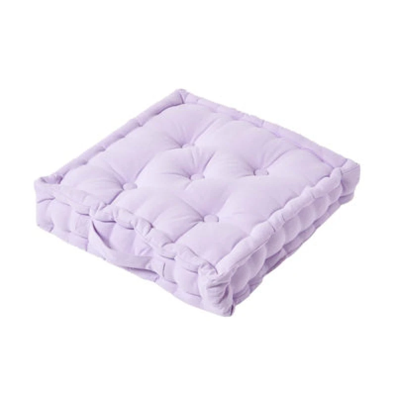Image of Homescapes Cotton Mauve Floor Cushion, 40 X 40 Cm