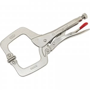 Image of Crescent Locking C Clamp With Swivel Pads 280mm