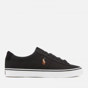 Image of Polo Ralph Lauren Mens Sayer Canvas Low Top Trainers - Black - UK 7 - Black