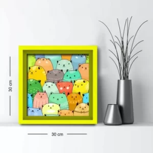 Image of 3030AHS-058 Multicolor Decorative Framed MDF Painting