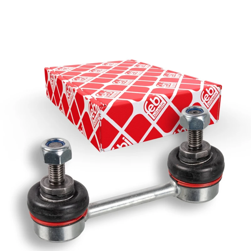 Image of FEBI BILSTEIN 27198 Anti-roll bar link OE Turbo NEW, Rear Axle Right, with nuts Steel Link Stabiliser (3229)