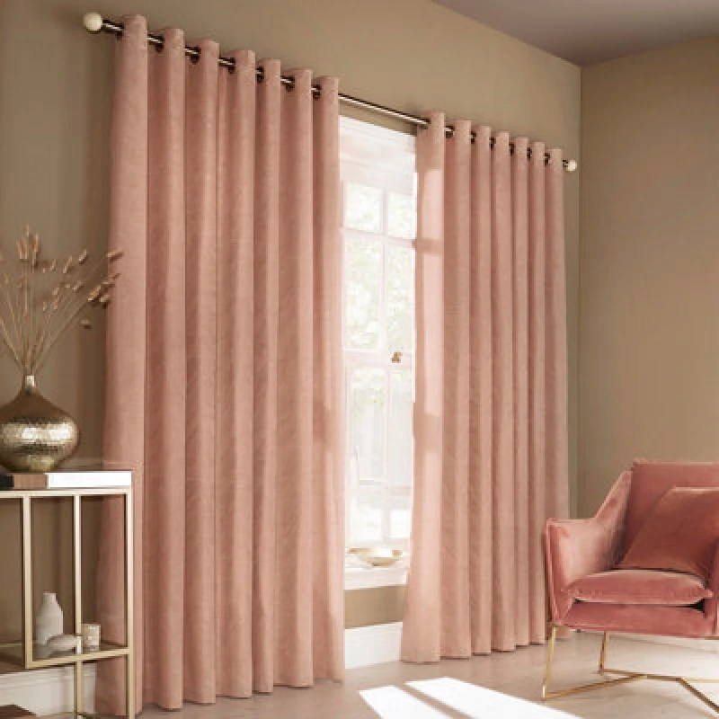 Image of Furn Furn Himalaya Abstract Eyelet Curtains in Pink Size: 168cm width x 229cm drop Pink 168cm width x 229cm drop Unisex 5025532328144
