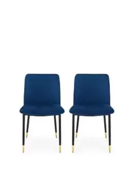 image of Julian Bowen Set Of 2 Delaunay Dining Chairs - Blue