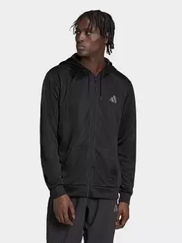 image of adidas Performance Train Essentials Seasonal Training Full-zip Jacket, Black/Grey, Size L, Men