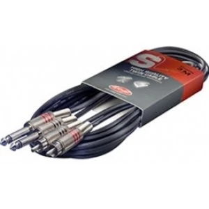 Image of Stagg STC3PCM Twin Jack to RCA Phono Cable - Black