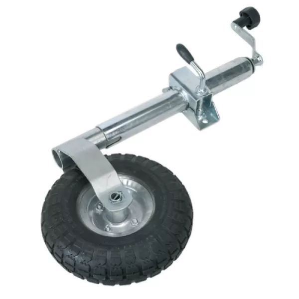 image of Genuine SEALEY TB372 Jockey Wheel & Clamp &#216;48mm - 260mm Pneumatic Wheel