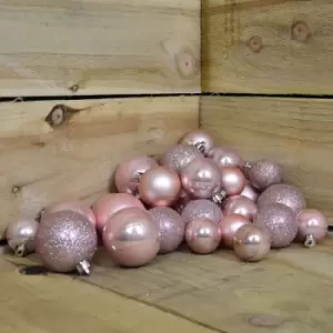 Image of Shatterproof Blush Pink Baubles pack of 30 - Various sizes and designs