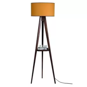 image of Model 1 Deco Mustard Wooden Floor Lamp 1xE27