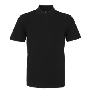 image of Asquith & Fox Mens Plain Short Sleeve Polo Shirt (2XL) (Black)