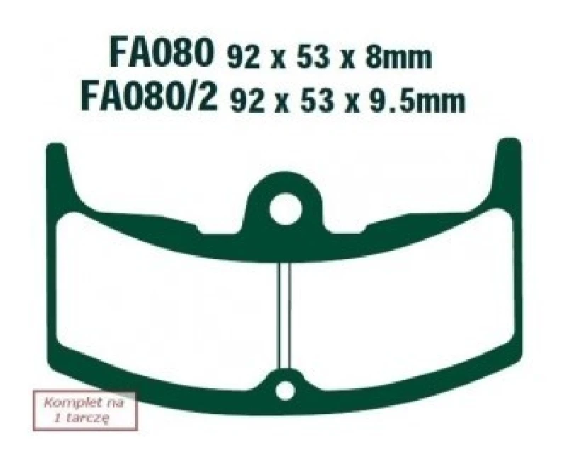 Image of EBC Brakes FA080/2 Brake pad set Brake Pad Set,disc brake (402)