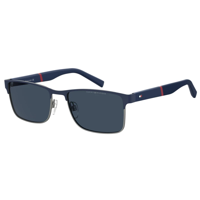 Image of Tommy Hilfiger Tommy Rectangular Blue Ruthenium male 56 cm