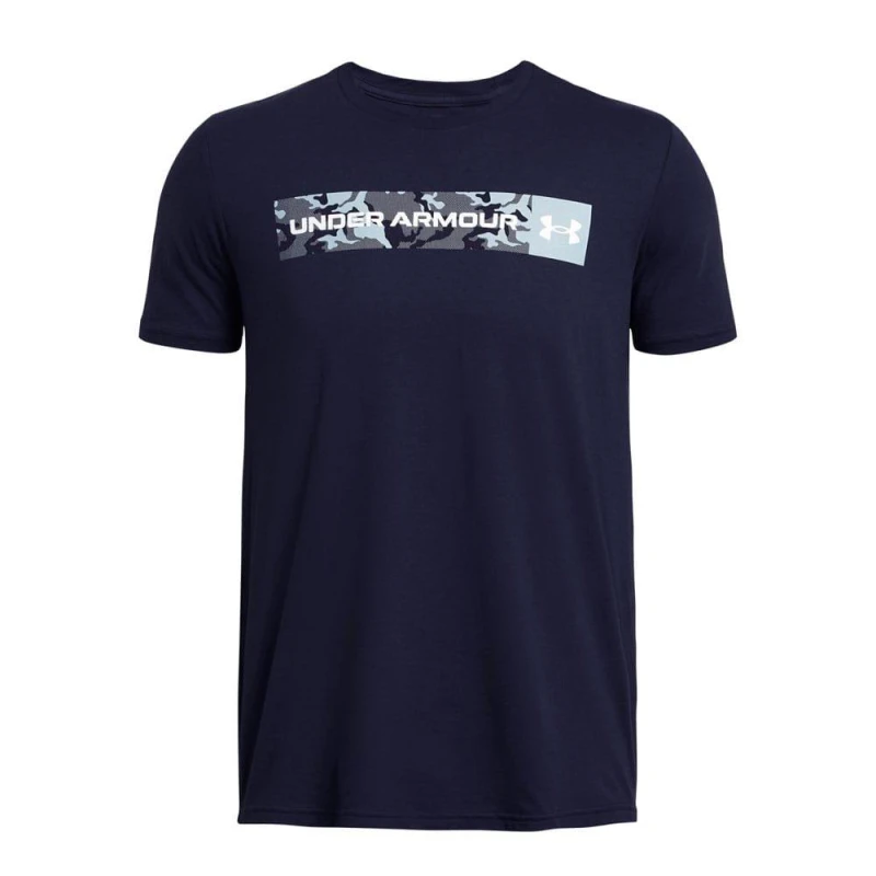 Image of Under Armour Camo Chest Stripe T-Shirt - Blue Blue S