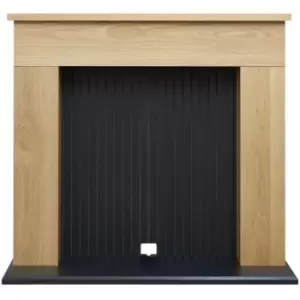 image of Adam - Innsbruck Stove Fireplace in Oak & Black, 48 Inch