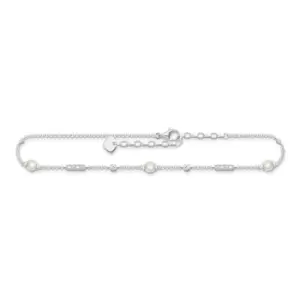 Image of THOMAS SABO Silver Freshwater Pearl & Zirconia Anklet