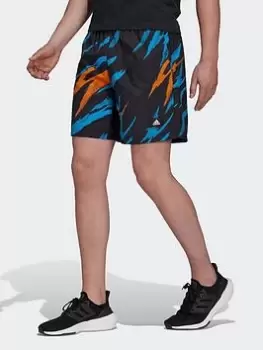 Image of adidas TRVL Tiger Camo Shorts, Black Size XL Men