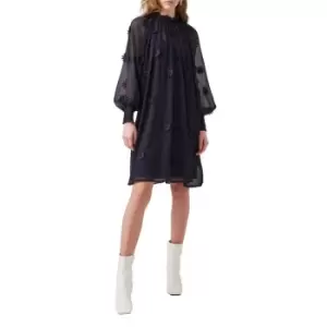 Image of French Connection Aziza Lace High Neck Mini Dress - Blue