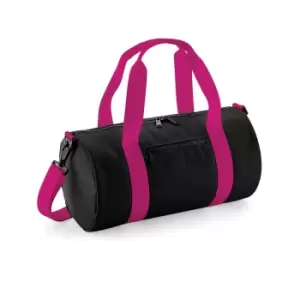 Image of Bagbase Mini Barrel Shoulder Bag (Pack of 2) (One Size) (Black/Fuchia)