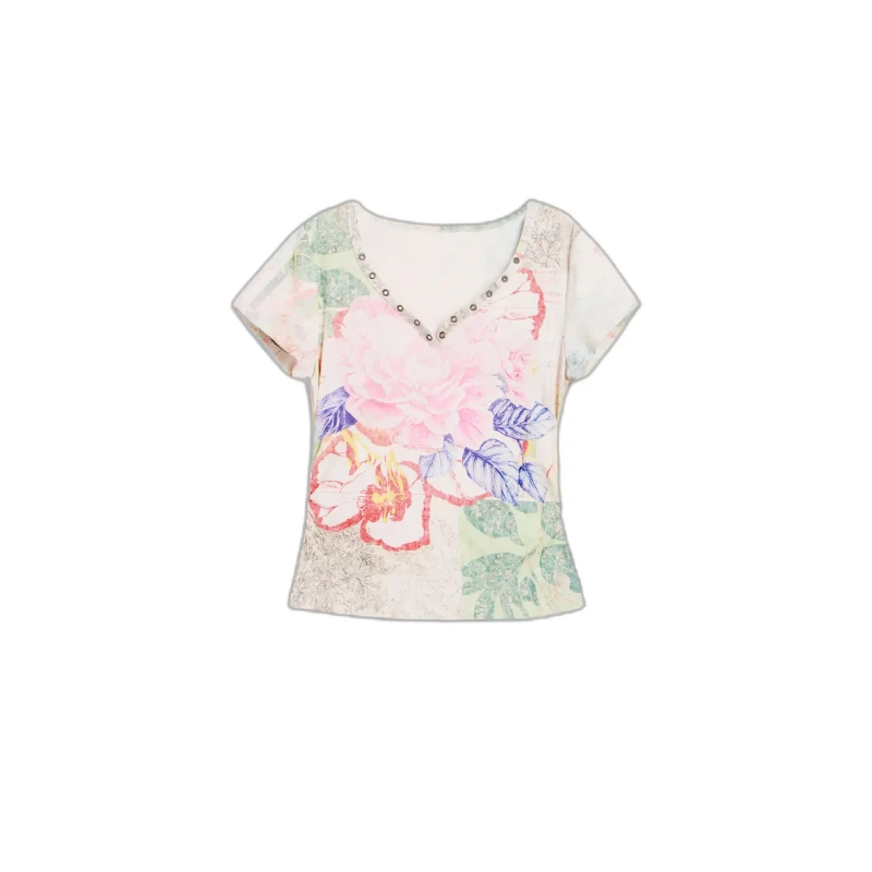 Image of Desigual Womens T-Shirt Desigual Bloom Blanc Female XL