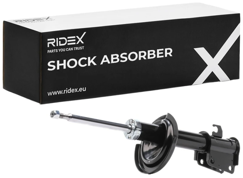 Image of RIDEX 854S0675 Shock absorber Front Axle, Gas Pressure, Twin-Tube, Suspension Strut, Top pin Shock Absorber (854)
