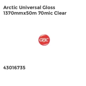 image of GBC Arctic Universal Gloss 1370mmx50m 70mic Clear