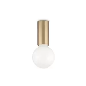 Image of Netlighting Petit Indoor 1 Light Semi Flush Ceiling Lamp Brass Satin, E27