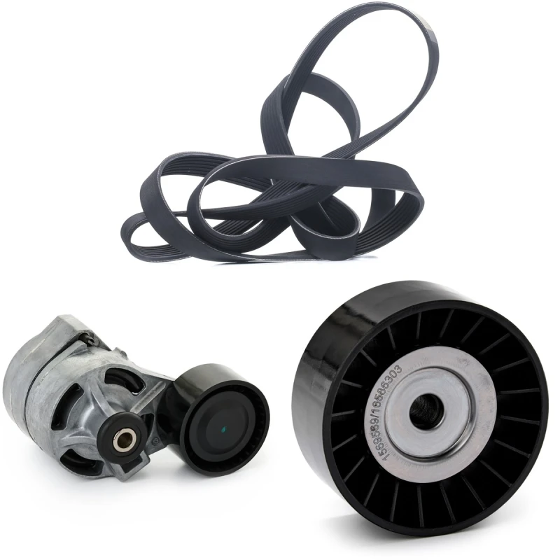 Image of RIDEX 542R0807 V-ribbed belt set Check alternator freewheel clutch & replace if necessary V-Ribbed Belt Set (542)