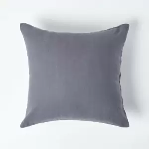 Image of Homescapes - Dark Grey European Linen Pillowcase, 60 x 60cm - Grey