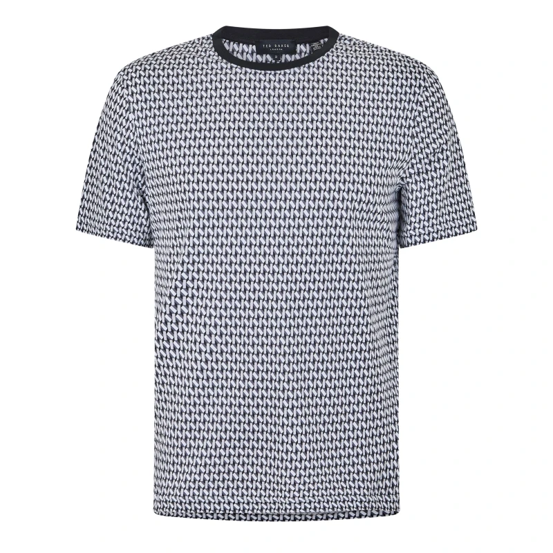 Image of Ted Baker Geometric Polo T-Shirt - Black S