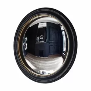 Image of Crossland Grove Victoria Convex Wall Mirror Black & Gold - 630 x 630mm