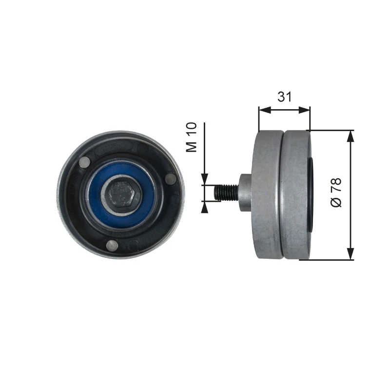 Image of GATES Deflection / guide pulley, V-ribbed belt GATES T36510