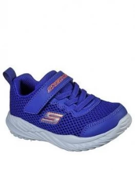 Image of Skechers Boys Nitro Sprint Kroden Strap Trainer, Blue, Size 4 Younger