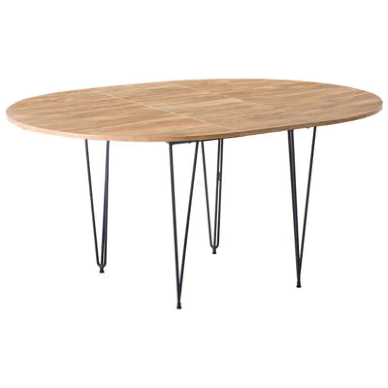 Image of Beliani Extending Dining Table Louise Brown 120/160 Cm 120 Cm