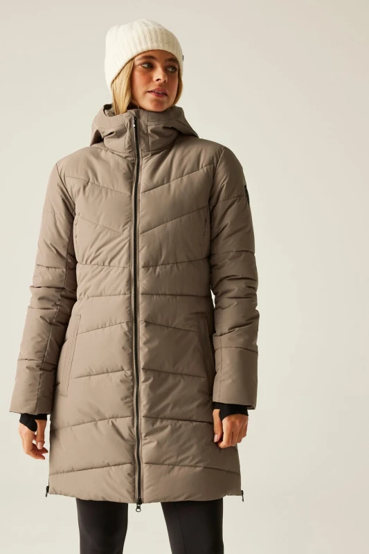 Image of Dare 2b Womens Striking Waterproof Insulated Padded Jacket in Brown Size: 6 Brown Female 6