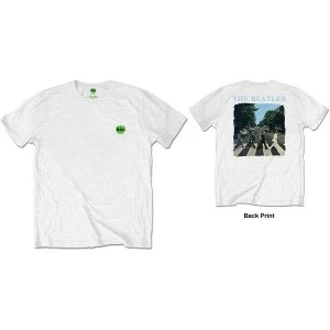 image of The Beatles - Abbey Road & Logo Mens Large T-Shirt - White