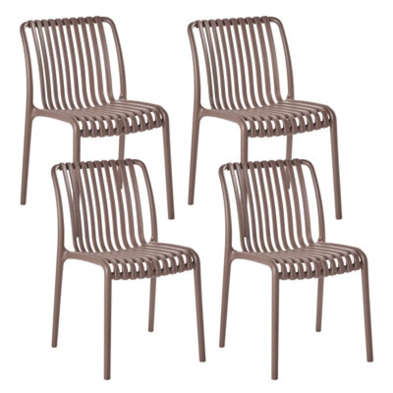 Image of Beliani Set Of 4 Garden Chairs Ariccia Brown