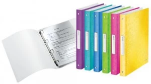 image of Leitz WOW 4-O Ringbinder A4 PP 25mm Assorted PK12