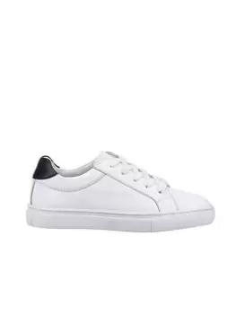 Image of Hush Puppies Mini Colton Trainers - White, Size 3 Older