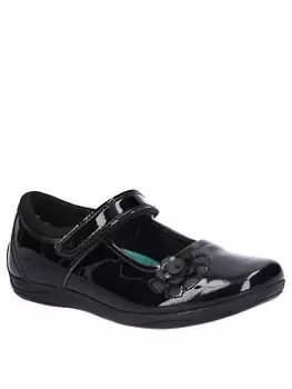 Image of Hush Puppies Jessica Patent Mary Jane Back To School Shoes - Black, Size 1 Older
