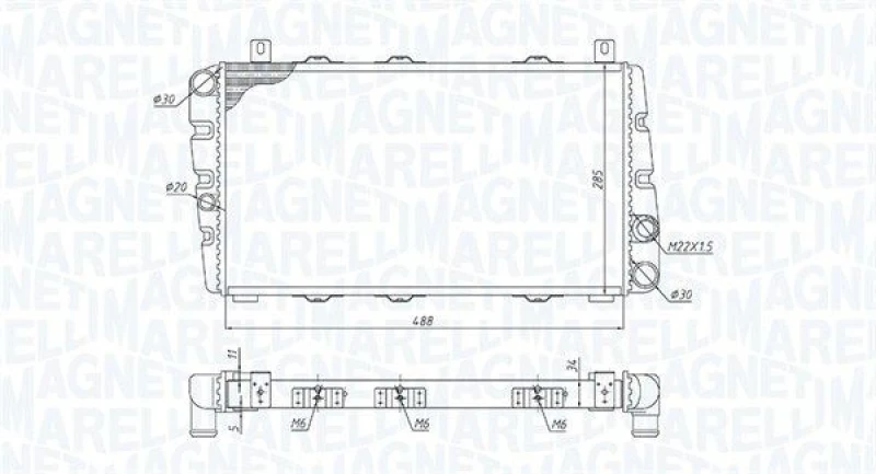 Image of MAGNETI MARELLI Engine radiator MAGNETI MARELLI 350213189700
