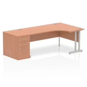 Image of Impulse 1800 Right Hand Cantilever Workstation 800 Pedestal Bundle Beech