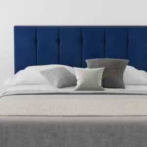 image of Hepburn Upholstered Headboard, Plush Velvet, Navy - Headboard 60cm Size Double (135x200)