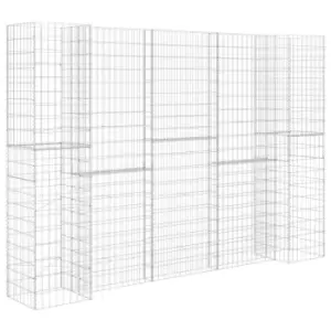 Image of Vidaxl H-shaped Gabion Planter Steel Wire 260X40X200 cm