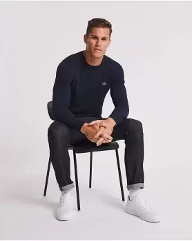 image of Lacoste Navy Classic Crew Knit Jumper